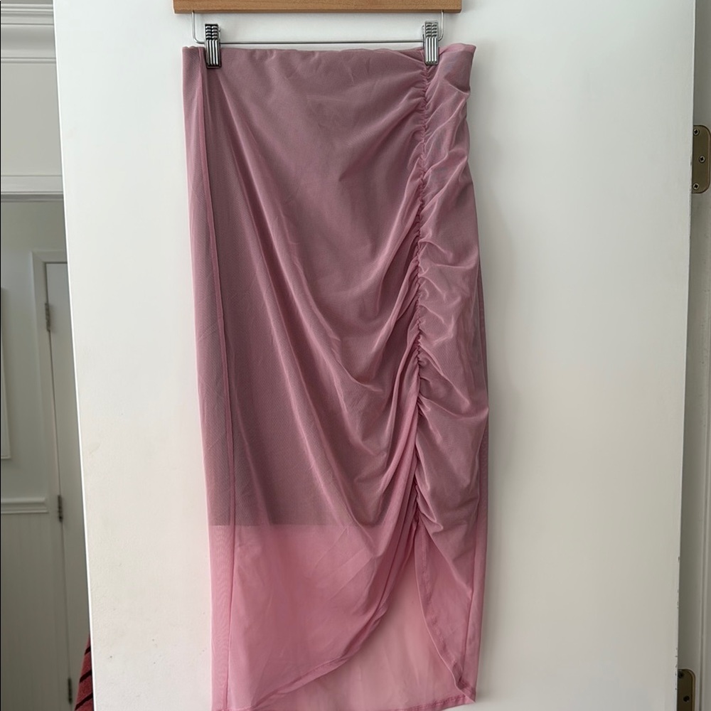 Free People Pink Ruched Skirt